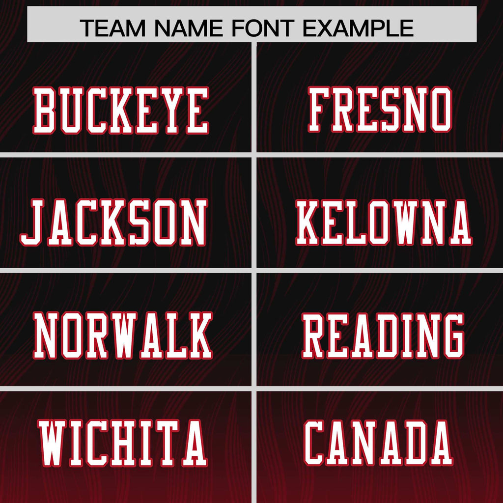 Custom Black Red Gradient Fashion Outdoor Flag Football Jersey