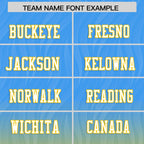 Custom Powder Blue Gold Gradient Fashion Outdoor Flag Football Jersey