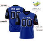 Custom Royal Black Personalized Raglan Sleeves Design Authentic Football Jersey