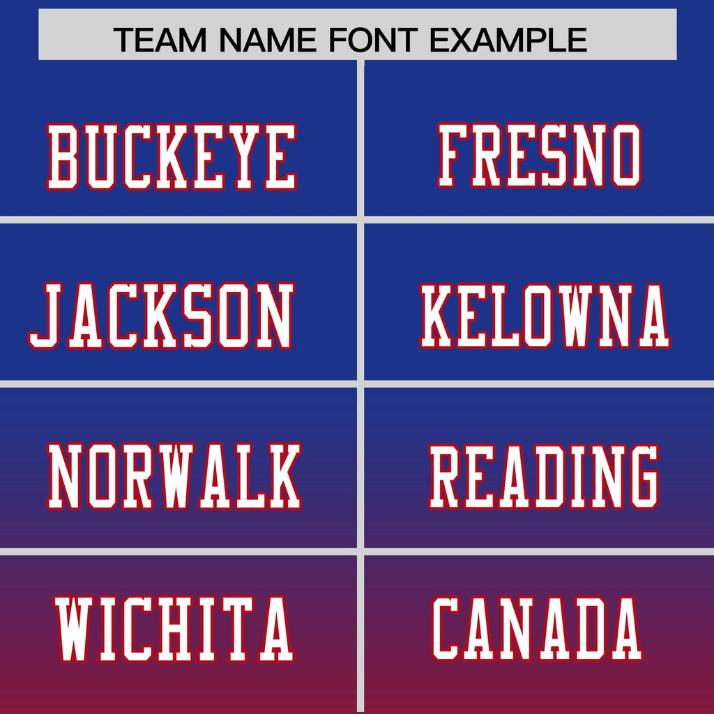 Custom Royal Red Gradient Fashion Personalized Authentic Football Jersey
