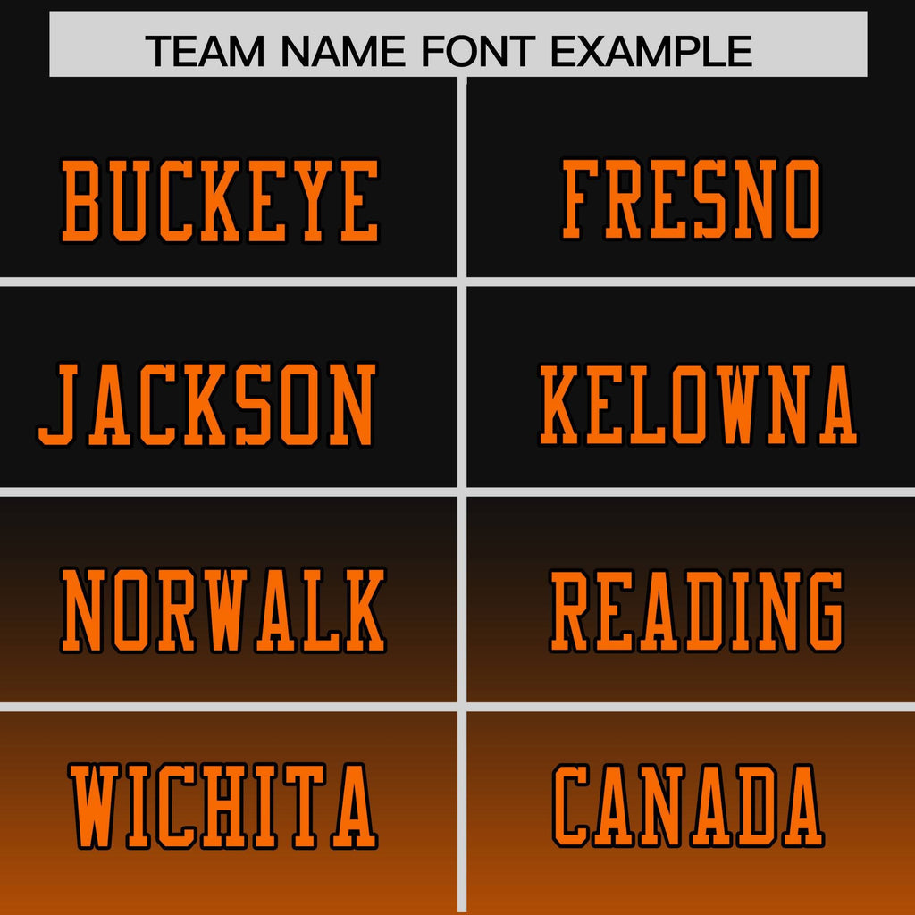 Custom Black Orange Gradient Fashion Personalized Authentic Football Jersey