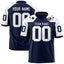 Custom Navy White Personalized Shoulder Star Pattern Flag Football Jersey