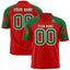 Custom Red Kelly Green Personalized Shoulder Star Pattern Flag Football Jersey