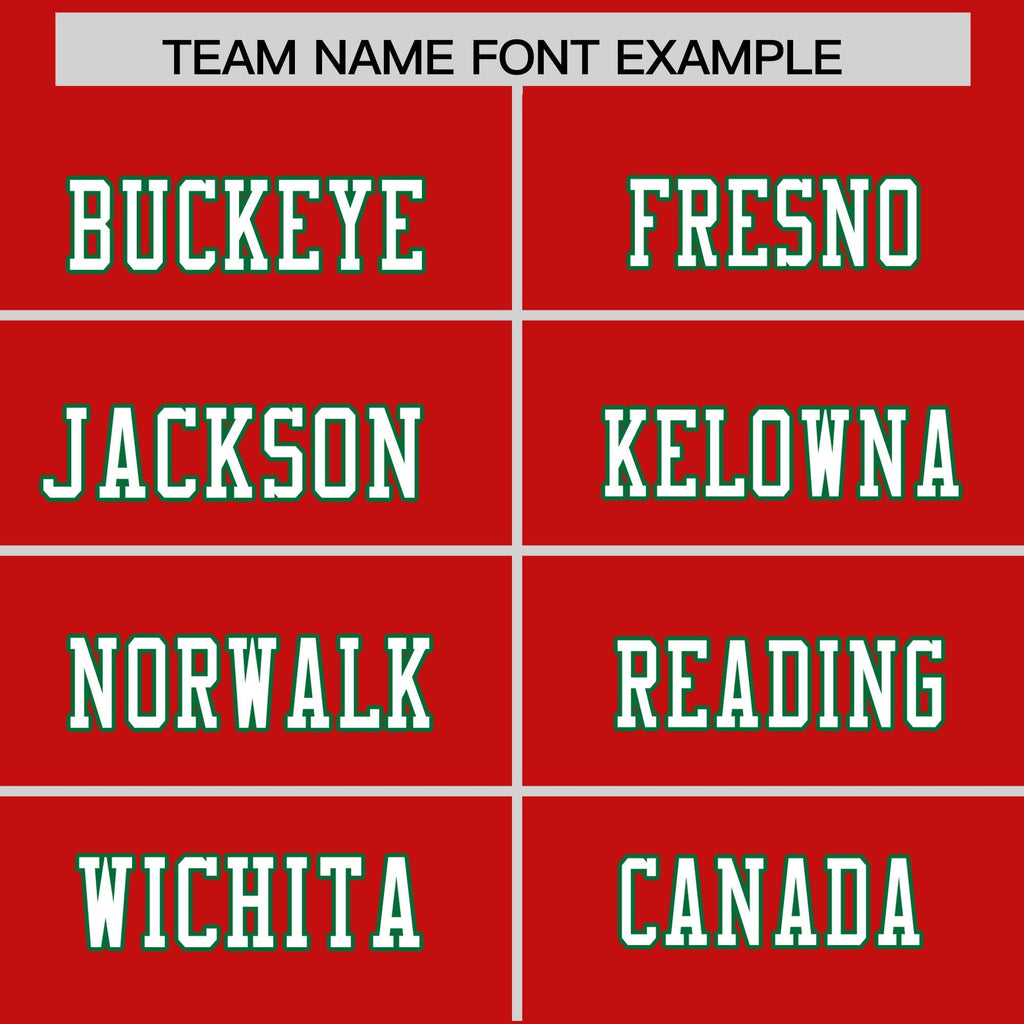 Custom Red Kelly Green Personalized Shoulder Star Pattern Flag Football Jersey