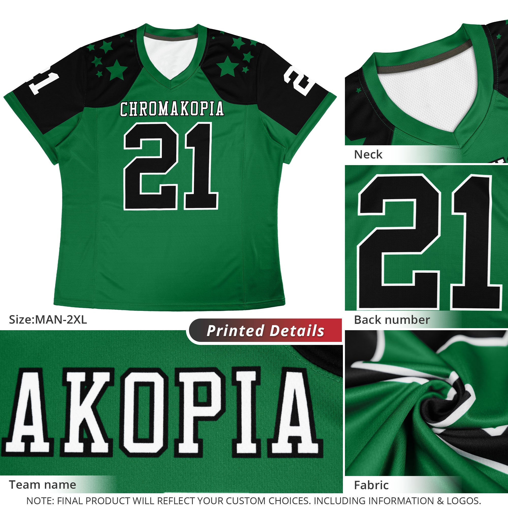 Custom Navy White Personalized Shoulder Star Pattern Flag Football Jersey