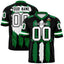 Custom Black Kelly Green and White Graffiti Pattern Flag Football Jerseys