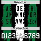 Custom Black Kelly Green and White Graffiti Pattern Flag Football Jerseys