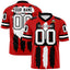 Custom Red Black and White Graffiti Pattern Flag Football Jerseys