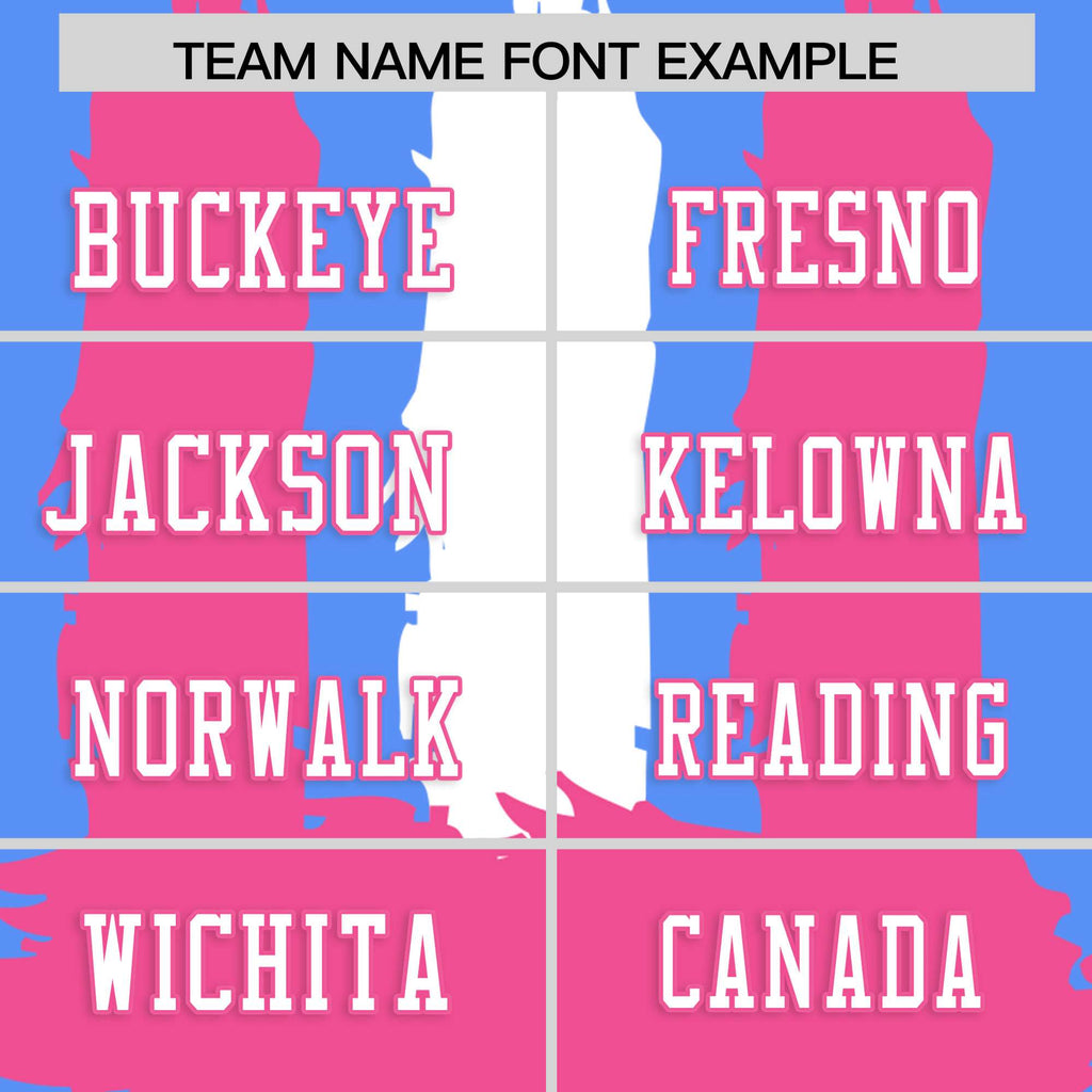 Custom Powder Blue Pink and White Graffiti Pattern Flag Football Jerseys