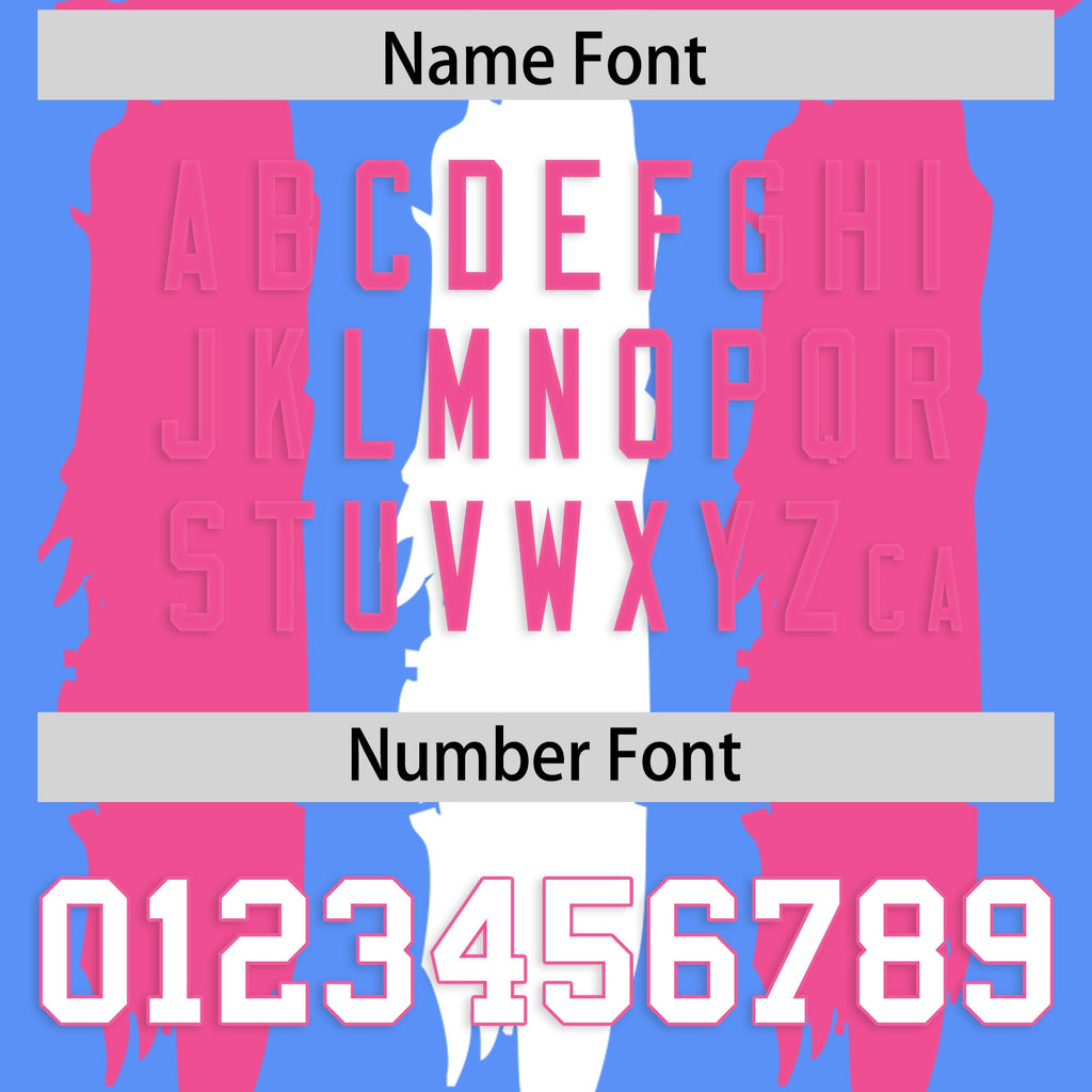 Custom Powder Blue Pink and White Graffiti Pattern Flag Football Jerseys