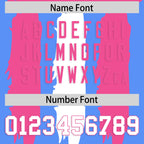 Custom Powder Blue Pink and White Graffiti Pattern Flag Football Jerseys