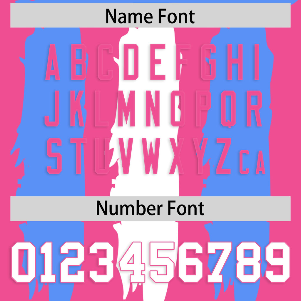 Custom Pink Powder Blue and White Graffiti Pattern Flag Football Jerseys