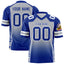 Custom Gray Royal Gradient Personalized Side Pattern Authentic Football Jersey