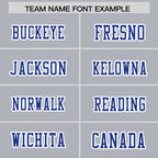 Custom Gray Royal Gradient Personalized Side Pattern Authentic Football Jersey