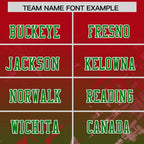 Custom Red Kelly Green Personalized Star Gradient Flag Football Jersey