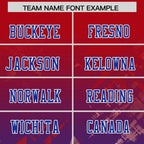 Custom Red Royal Personalized Star Gradient Flag Football Jersey