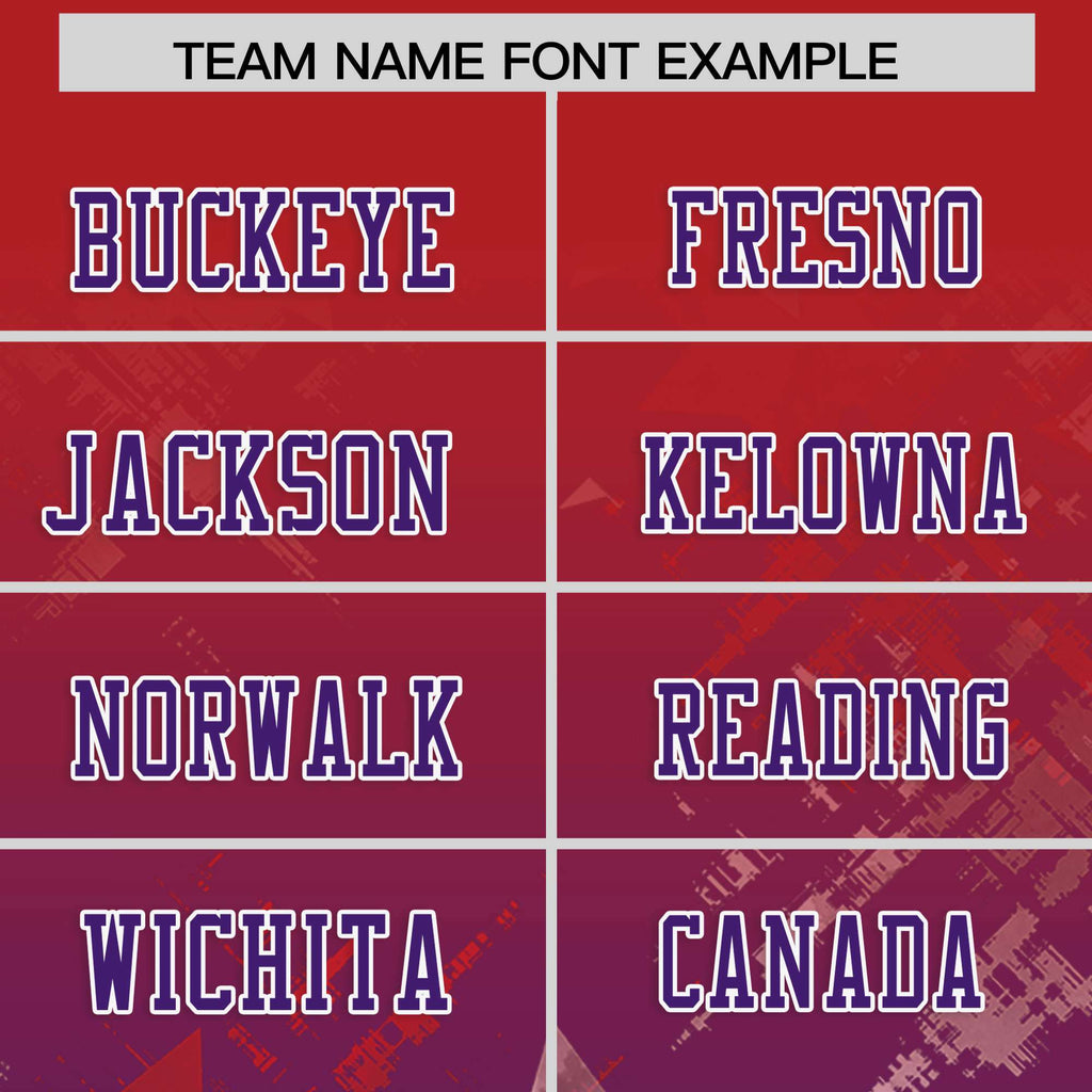 Custom Red Purple Personalized Star Gradient Flag Football Jersey