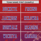 Custom Red Purple Personalized Star Gradient Flag Football Jersey