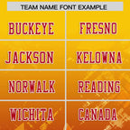 Custom Gold Red Personalized Star Gradient Flag Football Jersey