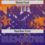 Custom Orange Purple Personalized Star Gradient Flag Football Jersey