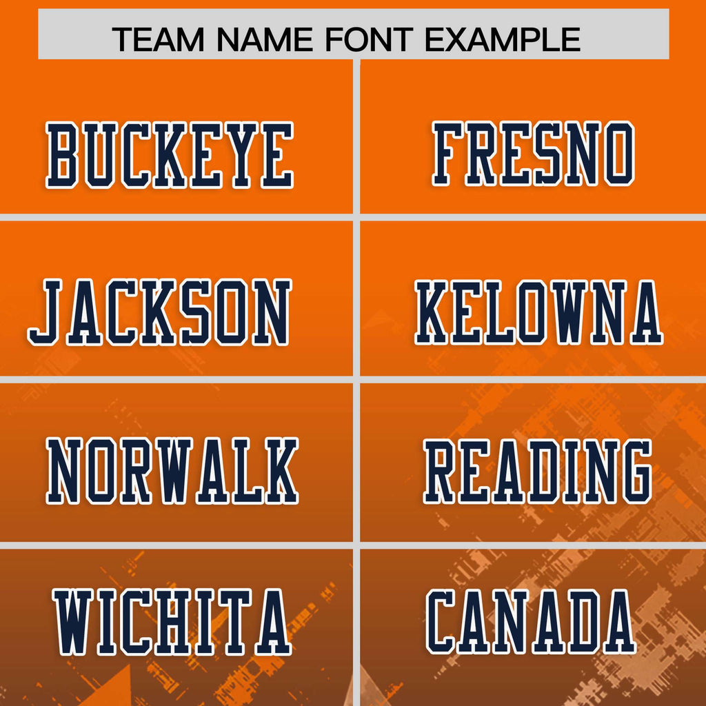 Custom Orange Navy Personalized Star Gradient Flag Football Jersey