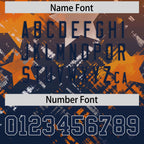 Custom Orange Navy Personalized Star Gradient Flag Football Jersey