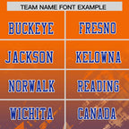 Custom Orange Royal Personalized Star Gradient Flag Football Jersey