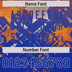 Custom Orange Royal Personalized Star Gradient Flag Football Jersey