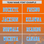 Custom Orange Light Blue Personalized Star Gradient Flag Football Jersey