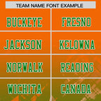 Custom Orange Kelly Green Personalized Star Gradient Flag Football Jersey