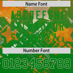 Custom Orange Kelly Green Personalized Star Gradient Flag Football Jersey