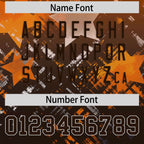 Custom Orange Brown Personalized Star Gradient Flag Football Jersey
