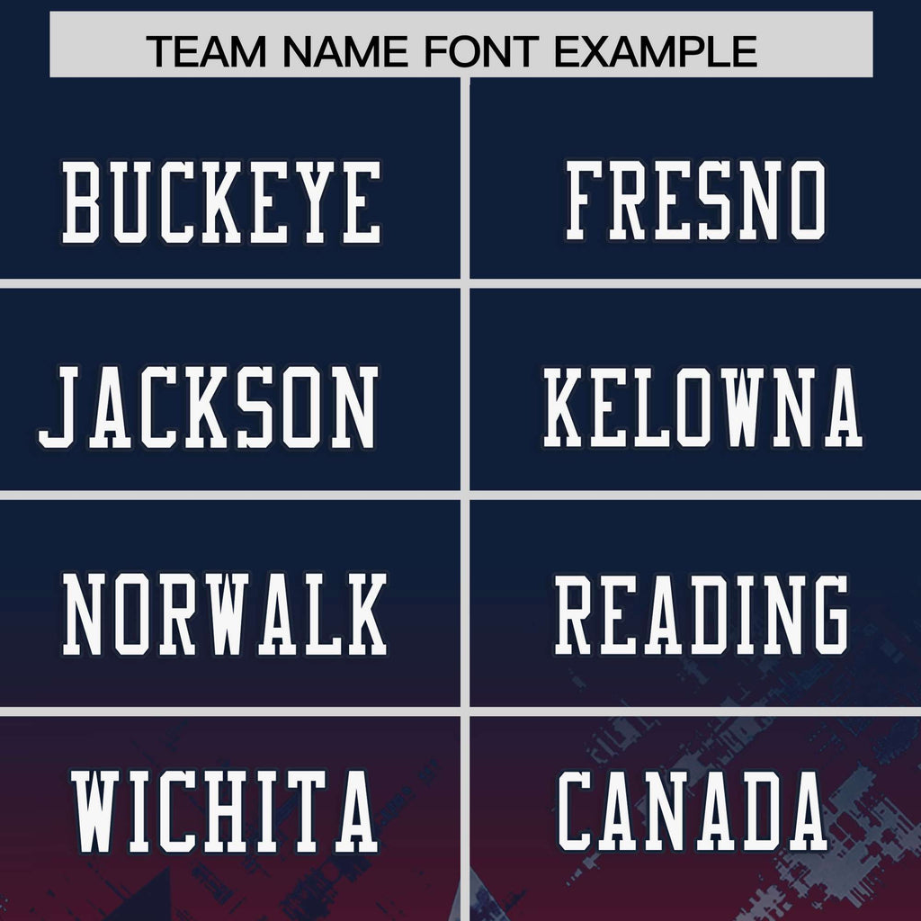 Custom Navy Red Personalized Star Gradient Flag Football Jersey