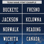 Custom Navy Light Blue Personalized Star Gradient Flag Football Jersey