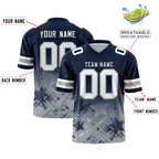 Custom Navy Navy Personalized Star Gradient Flag Football Jersey