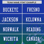 Custom Royal Kelly Green Personalized Star Gradient Flag Football Jersey