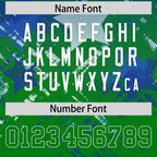 Custom Royal Kelly Green Personalized Star Gradient Flag Football Jersey