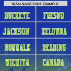 Custom Royal Neon Green Personalized Star Gradient Flag Football Jersey
