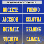 Custom Royal Yellow Personalized Star Gradient Flag Football Jersey