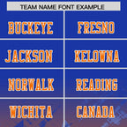 Custom Royal Orange Personalized Star Gradient Flag Football Jersey