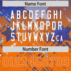 Custom Royal Orange Personalized Star Gradient Flag Football Jersey