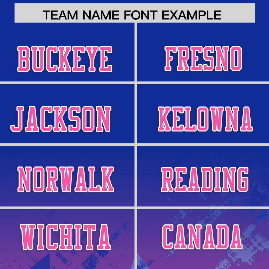 Custom Royal Pink Personalized Star Gradient Flag Football Jersey