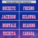 Custom Royal Pink Personalized Star Gradient Flag Football Jersey
