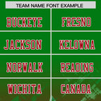 Custom Kelly Green Red Personalized Star Gradient Flag Football Jersey