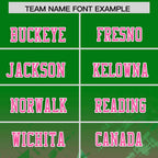 Custom Kelly Green Pink Personalized Star Gradient Flag Football Jersey