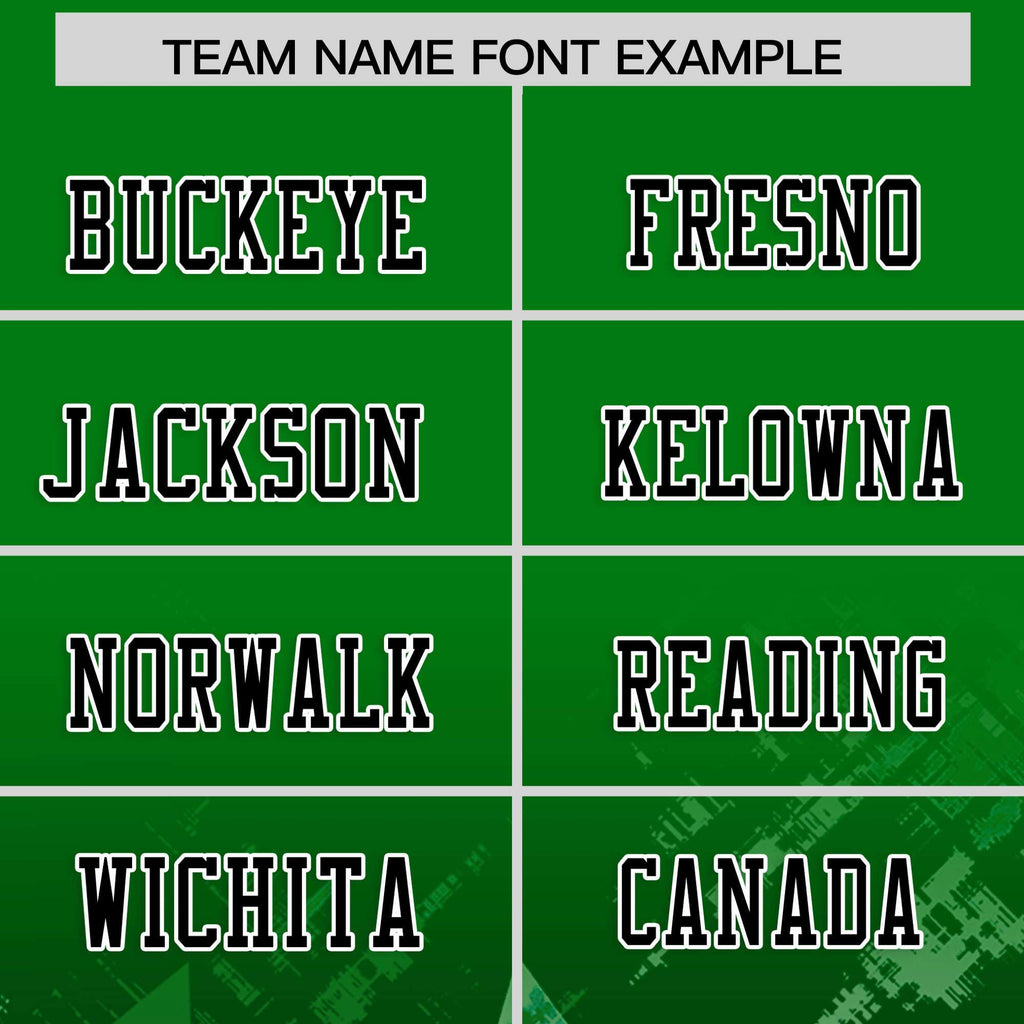 Custom Kelly Green Black Personalized Star Gradient Flag Football Jersey