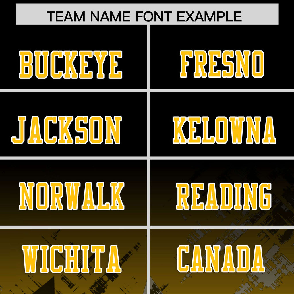 Custom Black Yellow Personalized Star Gradient Flag Football Jersey