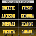 Custom Black Yellow Personalized Star Gradient Flag Football Jersey