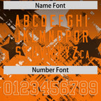 Custom Black Orange Personalized Star Gradient Flag Football Jersey