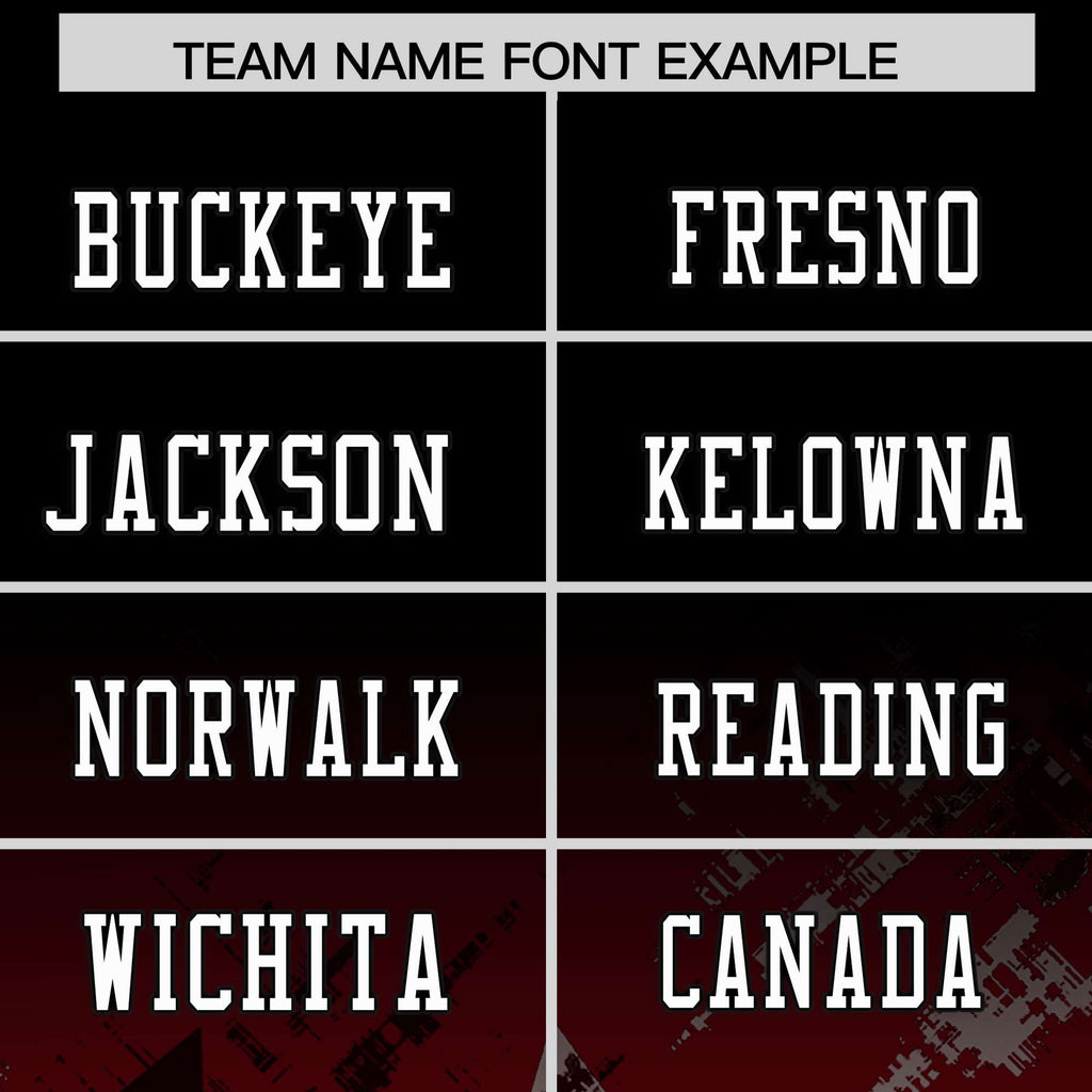 Custom Black Red Personalized Star Gradient Flag Football Jersey